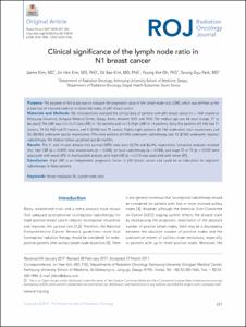Clinical significance of the lymph node ratio in N1 breast cancer