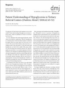 Response: patient understanding of Hypoglycemia in tertiary referral centers