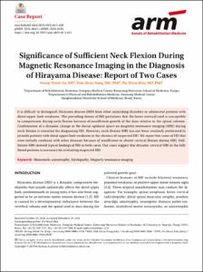 Significance of Sufficient Neck Flexion During Magnetic Resonance Imaging in the Diagnosis of Hirayama Disease: Report of Two Cases