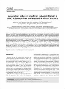 Association between Interferon-Inducible Protein 6
(IFI6) Polymorphisms and Hepatitis B Virus Clearance