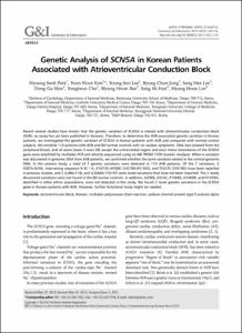 Genetic Analysis of SCN5A in Korean Patients
Associated with Atrioventricular Conduction Block