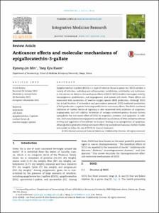 Anticancer effects and molecular mechanisms of
epigallocatechin-3-gallate