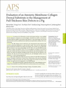 Evaluation of an Amniotic Membrane-Collagen Dermal Substitute in the Management of Full-Thickness Skin Defects in a Pig