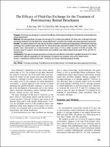 The Efficacy of Fluid-Gas Exchange for the Treatment of Postvitrectomy Retinal Detachment