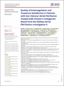 Quality of Anticoagulation and Treatment Satisfaction in Patients with Non-Valvular Atrial Fibrillation Treated with Vitamin K Antagonist: Result from the KORean Atrial Fibrillation Investigation II