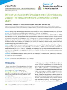Effect of Uric Acid on the Development of Chronic Kidney Disease: The Korean Multi-Rural Communities Cohort Study