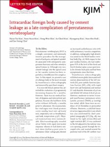 Intracardiac foreign body caused by cement leakage as a late complication of percutaneous vertebroplasty
