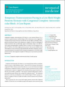 Temporary Transcutaneous Pacing in a Low Birth Weight Preterm Neonate with Congenital Complete Atrioventricular Block: A Case Report