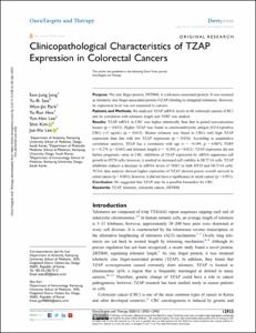 Clinicopathological Characteristics of TZAP Expression in Colorectal Cancers