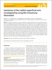 Variations of the cubital superficial vein investigated by using the intravenous illuminator