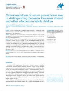 Clinical usefulness of serum procalcitonin level in distinguishing between Kawasaki disease and other infections in febrile children