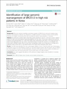 Identification of large genomic rearrangement of BRACA1/2 in high risk patients in KOREA
