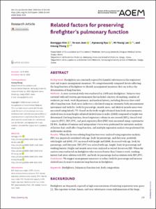 Related factors for preserving firefighter's pulmonary function