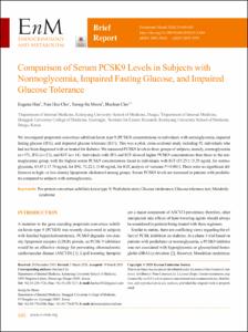 Comparison of Serum PCSK9 Levels in Subjects with Normoglycemia, Impaired Fasting Glucose, and Impaired Glucose Tolerance