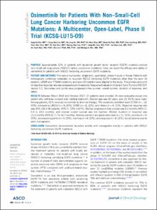 Osimertinib for Patients With Non-Small-Cell Lung Cancer Harboring Uncommon EGFR Mutations: A Multicenter, Open-Label, Phase II Trial (KCSG-LU15-09)