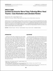 Isolated Oculomotor Nerve Palsy Following Minor Head Trauma : Case Illustration and Literature Review