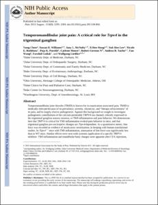 Temporomandibular joint pain: A critical role for Trpv4 in the trigeminal ganglion
