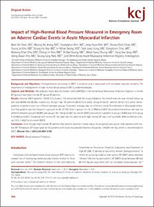 Impact of High-Normal Blood Pressure Measured in Emergency Room on Adverse Cardiac Events in Acute Myocardial Infarction