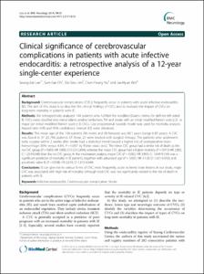 Clinical significance of cerebrovascular complications in patients with acute infective endocarditis: a retrospective analysis of a 12-year single-center experience