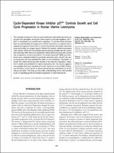 Cyclin-Dependent Kinase Inhibitor p27Kip1 Controls Growth and Cell Cycle Progression in Human Uterine Leiomyoma