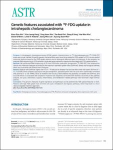 Genetic features associated with 18F-FDG uptake in intrahepatic cholangiocarcinoma
