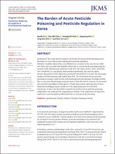 The Burden of Acute Pesticide Poisoning and Pesticide Regulation in Korea