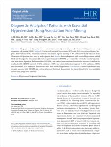 Diagnostic Analysis of Patients with Essential Hypertension Using Association Rule Mining
