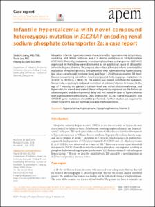 Infantile hypercalcemia with novel compound heterozygous mutation in SLC34A1 encoding renal sodium-phosphate cotransporter 2a: a case report