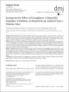 Renoprotective Effect of Gemigliptin, a Dipeptidyl Peptidase-4 Inhibitor, in Streptozotocin-Induced Type 1 Diabetic Mice