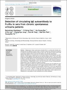 Detection of circulating IgG autoantibody to FcεRIa in sera from chronic spontaneous urticaria patients
