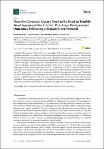 Does the Coronoid Always Need to Be Fixed in Terrible Triad Injuries of the Elbow? Mid-Term Postoperative Outcomes Following a Standardized Protocol
