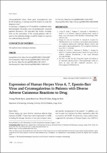 Expression of Human Herpes Virus 6, 7, Epstein-Barr Virus and Cytomegalovirus in Patients with Diverse Adverse Cutaneous Reactions to Drug
