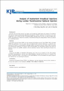 Analysis of Inadvertent Intradiscal Injections during Lumbar Transforaminal Epidural Injection