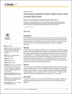 Association between white matter lesions and cerebral Aβ burden