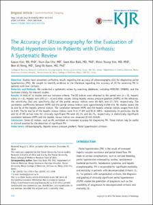 The Accuracy of Ultrasonography for the Evaluation of Portal Hypertension in Patients with Cirrhosis: A Systematic Review