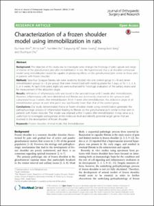Characterization of a frozen shoulder model using immobilization in rats