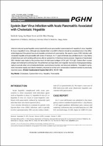 Epstein-barr virus infection with acute pancreatitis associated with cholestatic hepatitis