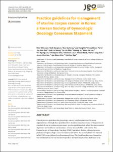 Practice guidelines for management of uterine corpus cancer in Korea: a Korean Society of Gynecologic Oncology Consensus Statement