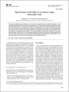 Opacification of the Optic of an Akreos Adapt Intraocular Lens